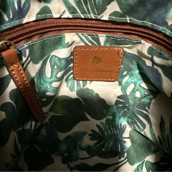 Tommy Bahama Pineapple Woven raffia Tote beach Bag with Brown Handles - Picture 9 of 16